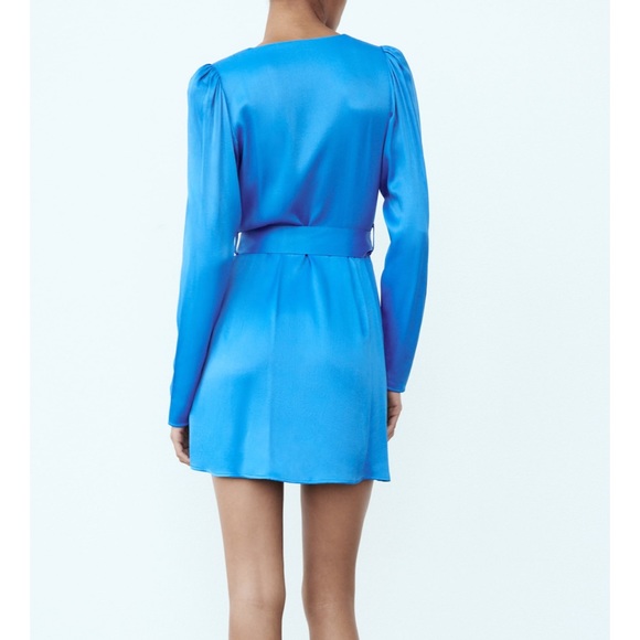 Zara Belted Satin Effec Dress - Picture 6 of 12